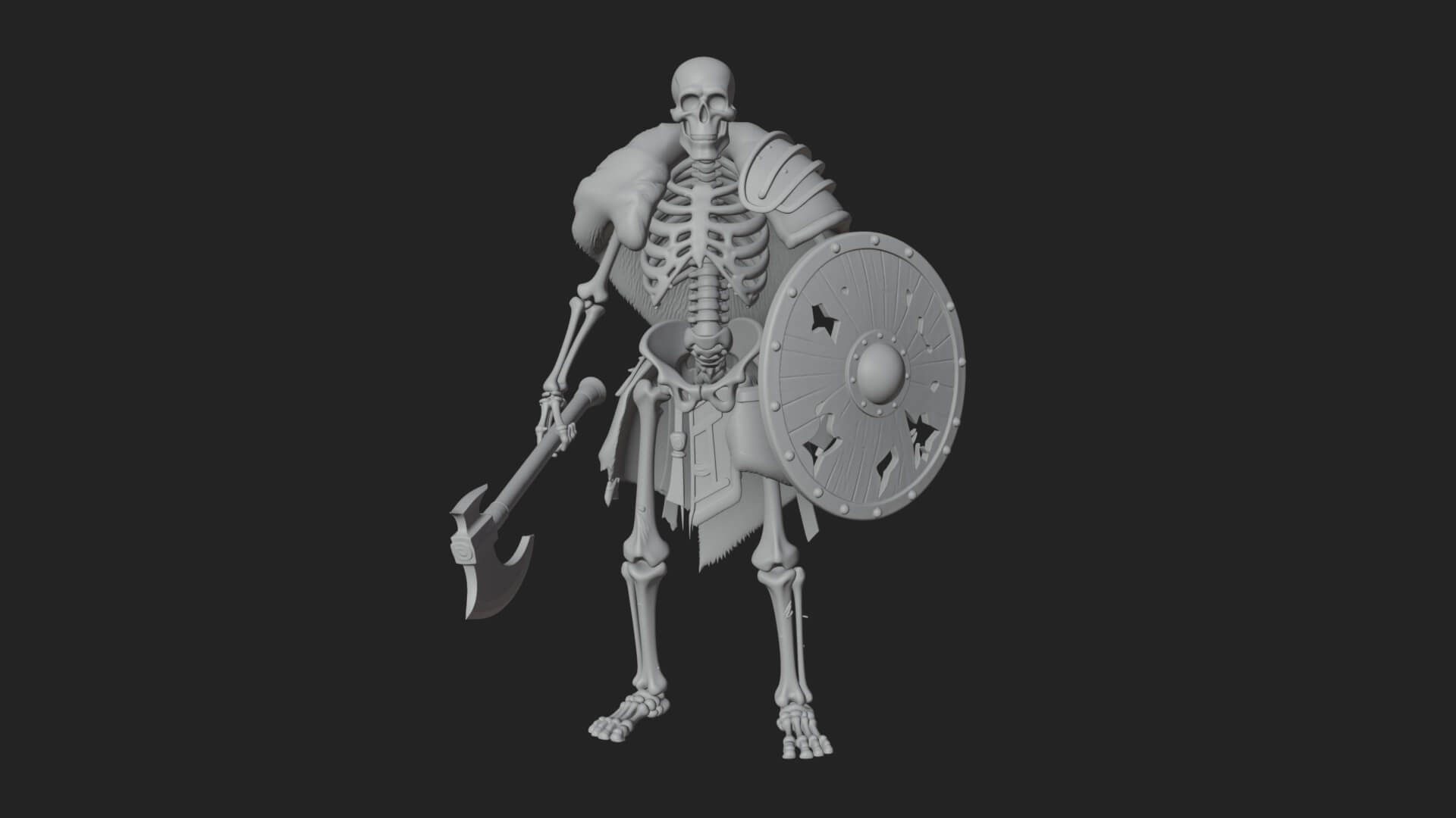 Skeleton Warrior Statue Design 9 3D Print Model 3D Model