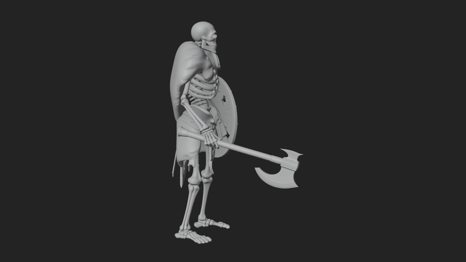 Skeleton Warrior Statue Design 9 3D Print Model 3D Model