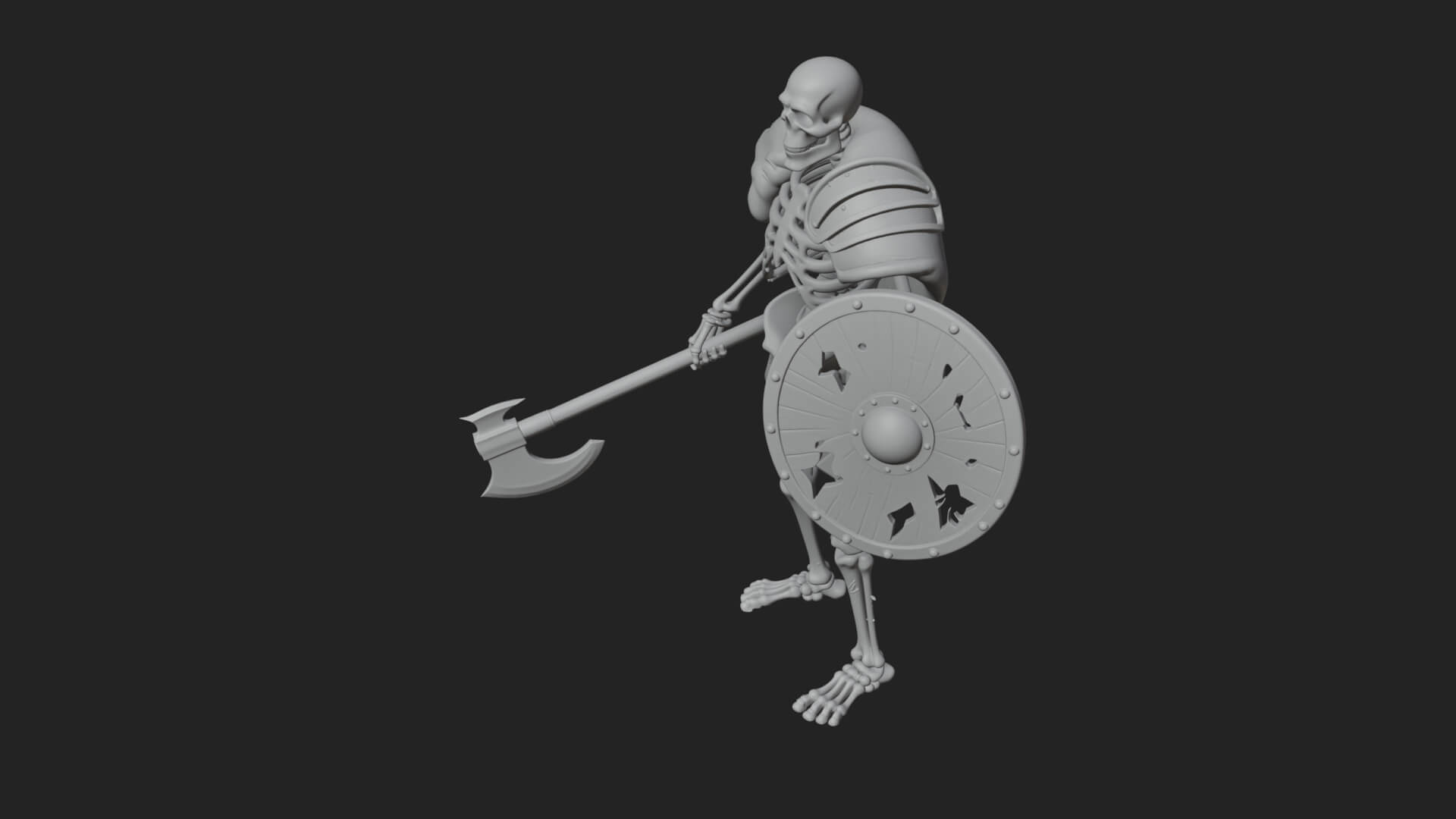 Skeleton Warrior Statue Design 9 3D Print Model 3D Model