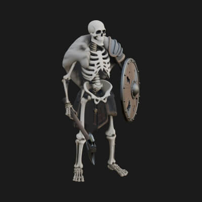 Skeleton Warrior Statue Design 9 3D Print Model