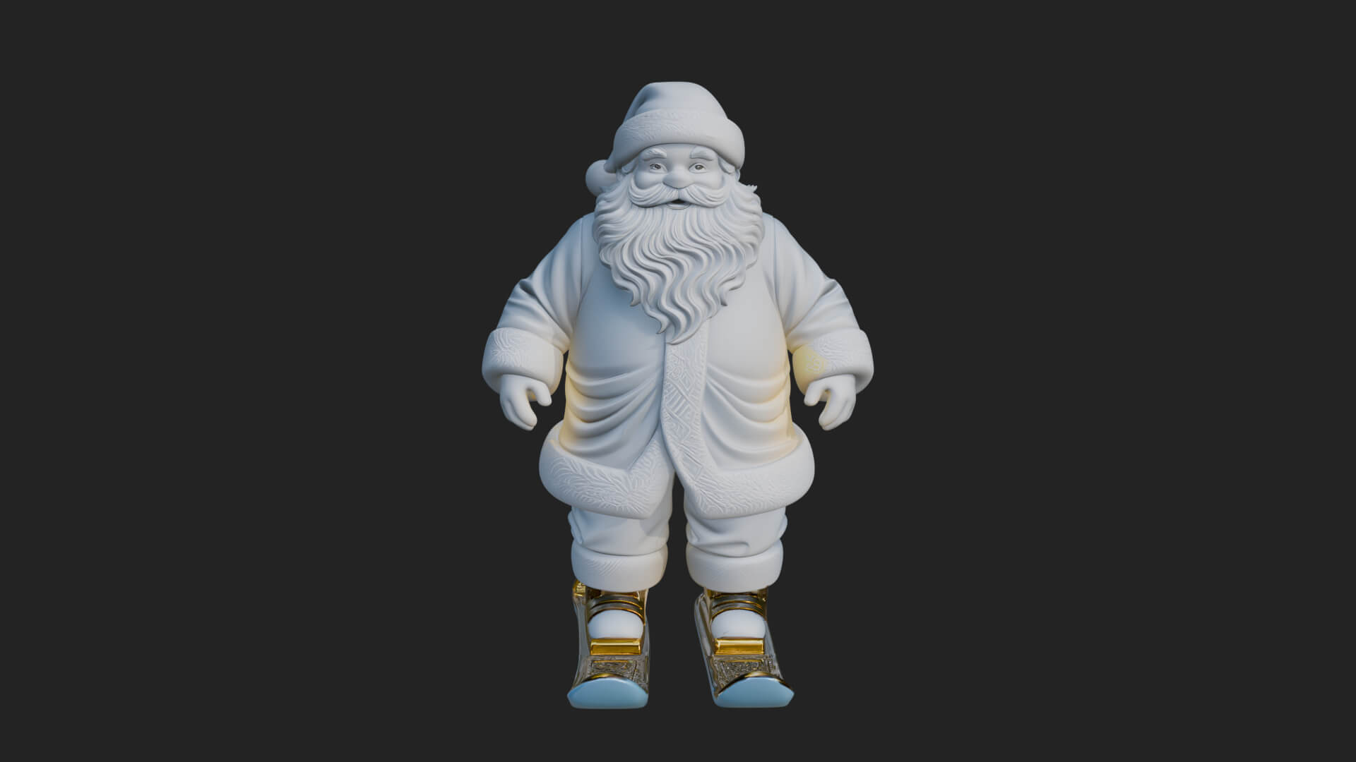 Skiing Santa Statue Design 1 3D Print Model 3D Model
