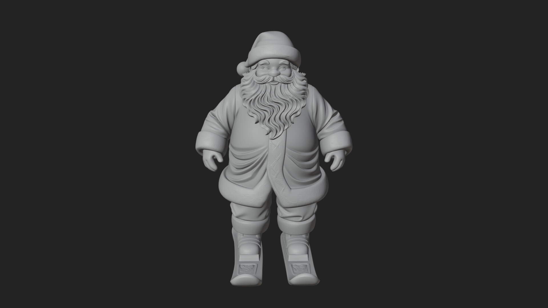 Skiing Santa Statue Design 1 3D Print Model 3D Model