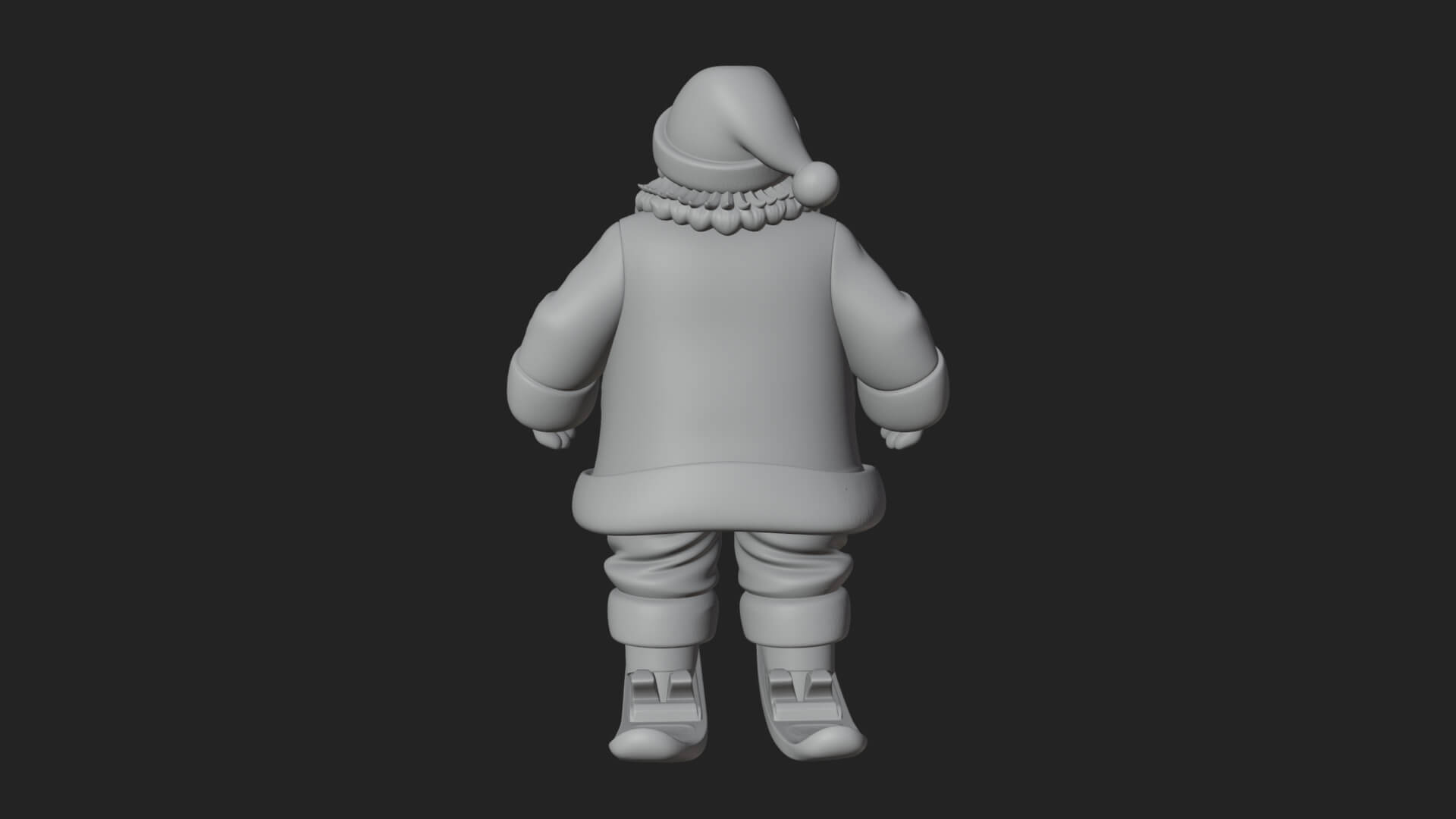 Skiing Santa Statue Design 1 3D Print Model 3D Model