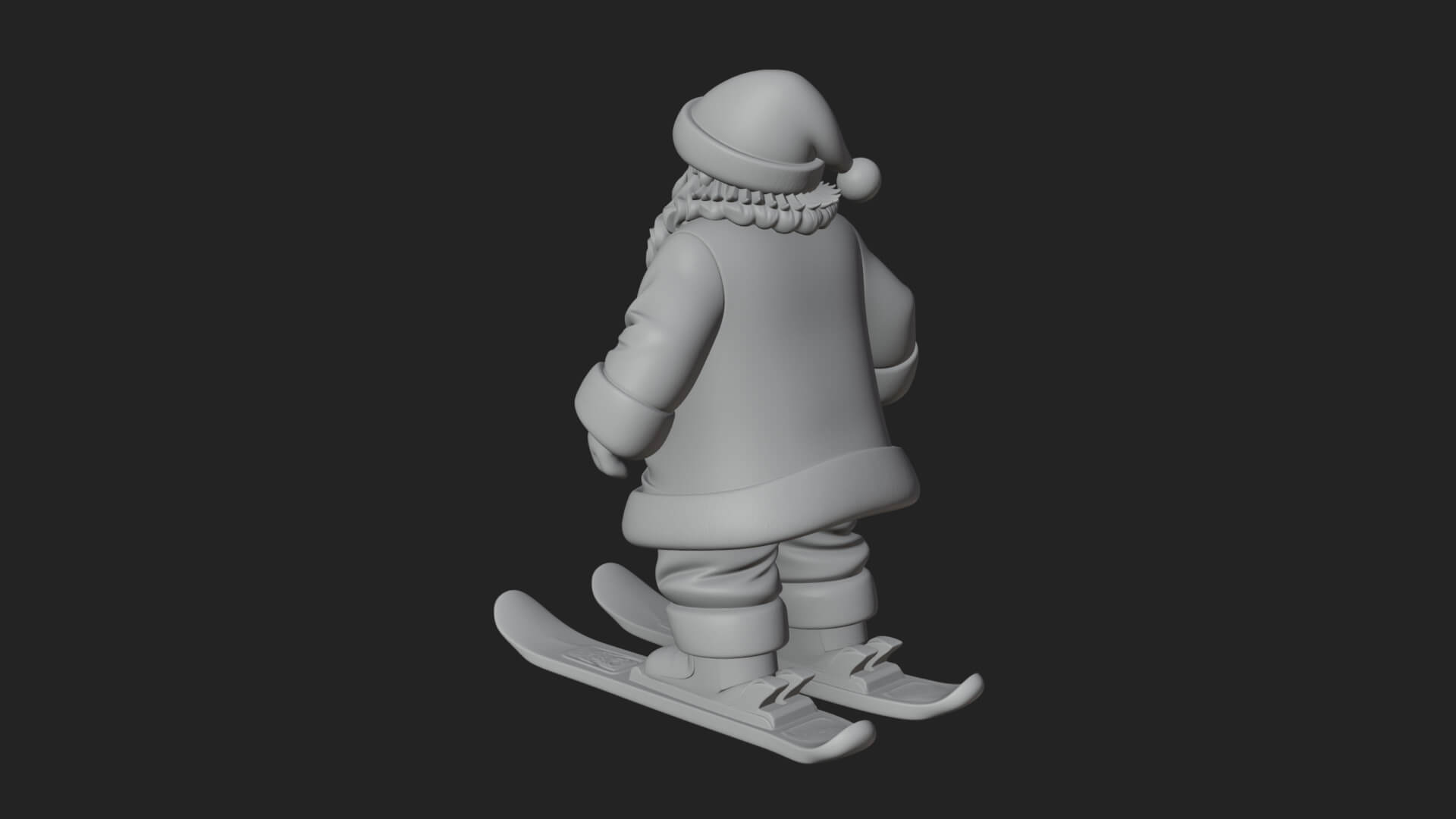 Skiing Santa Statue Design 1 3D Print Model 3D Model
