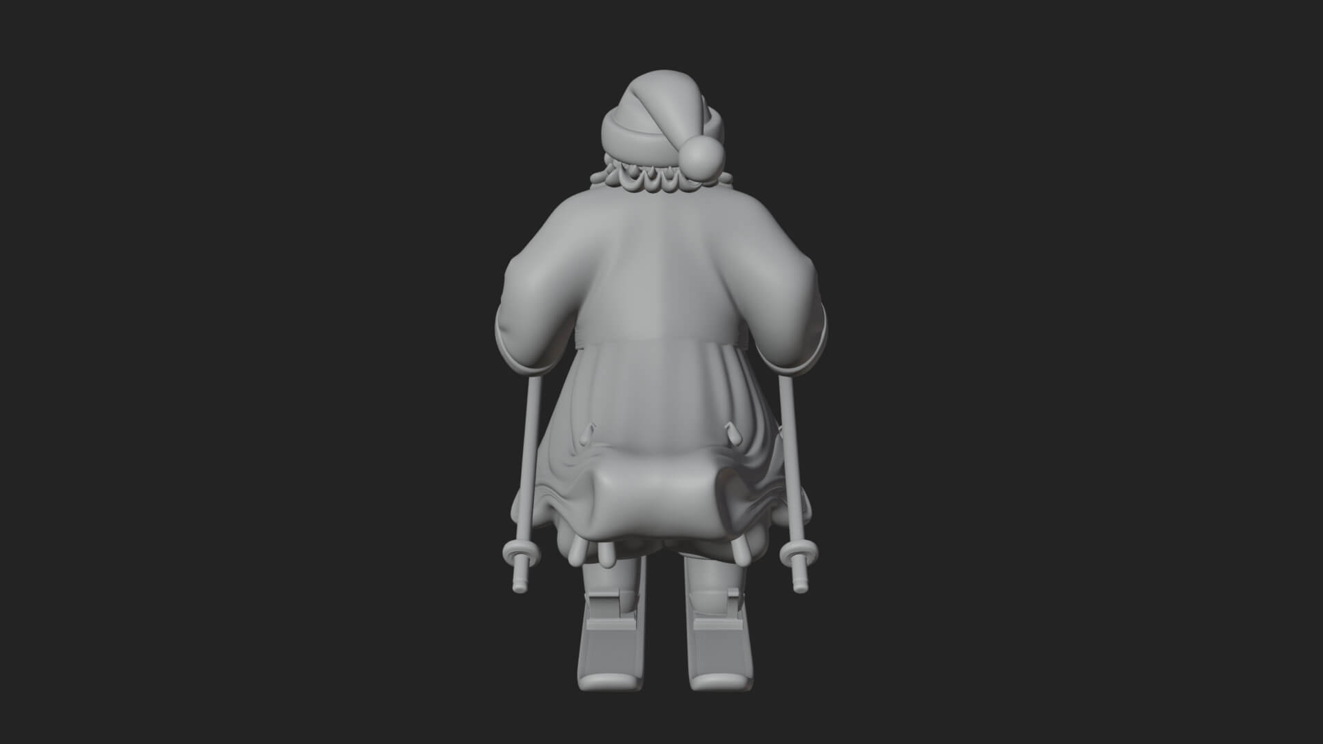 Skiing Santa Statue Design 2 3D Print Model 3D Model