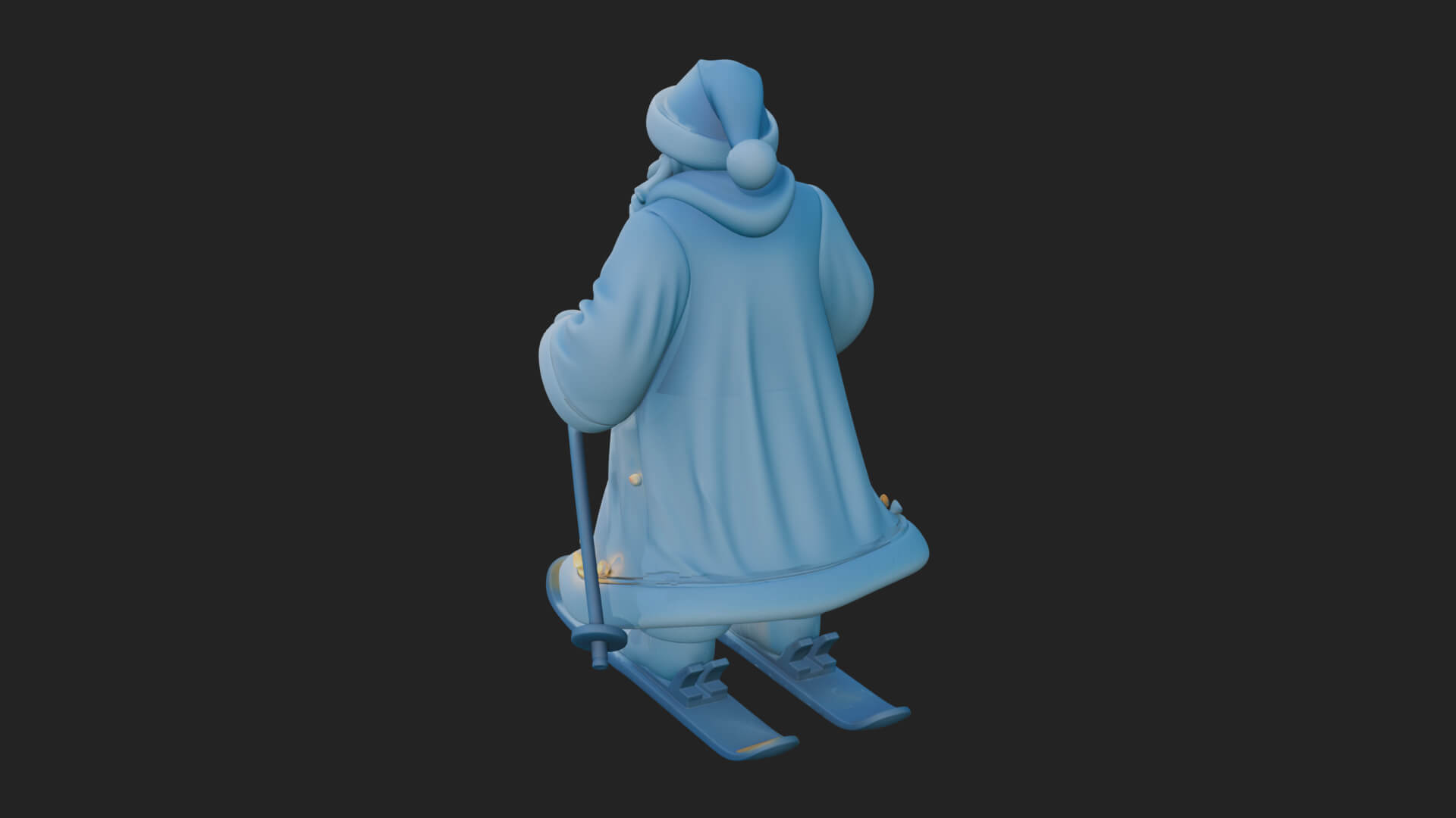 Skiing Santa Statue Design 3 3D Print Model 3D Model
