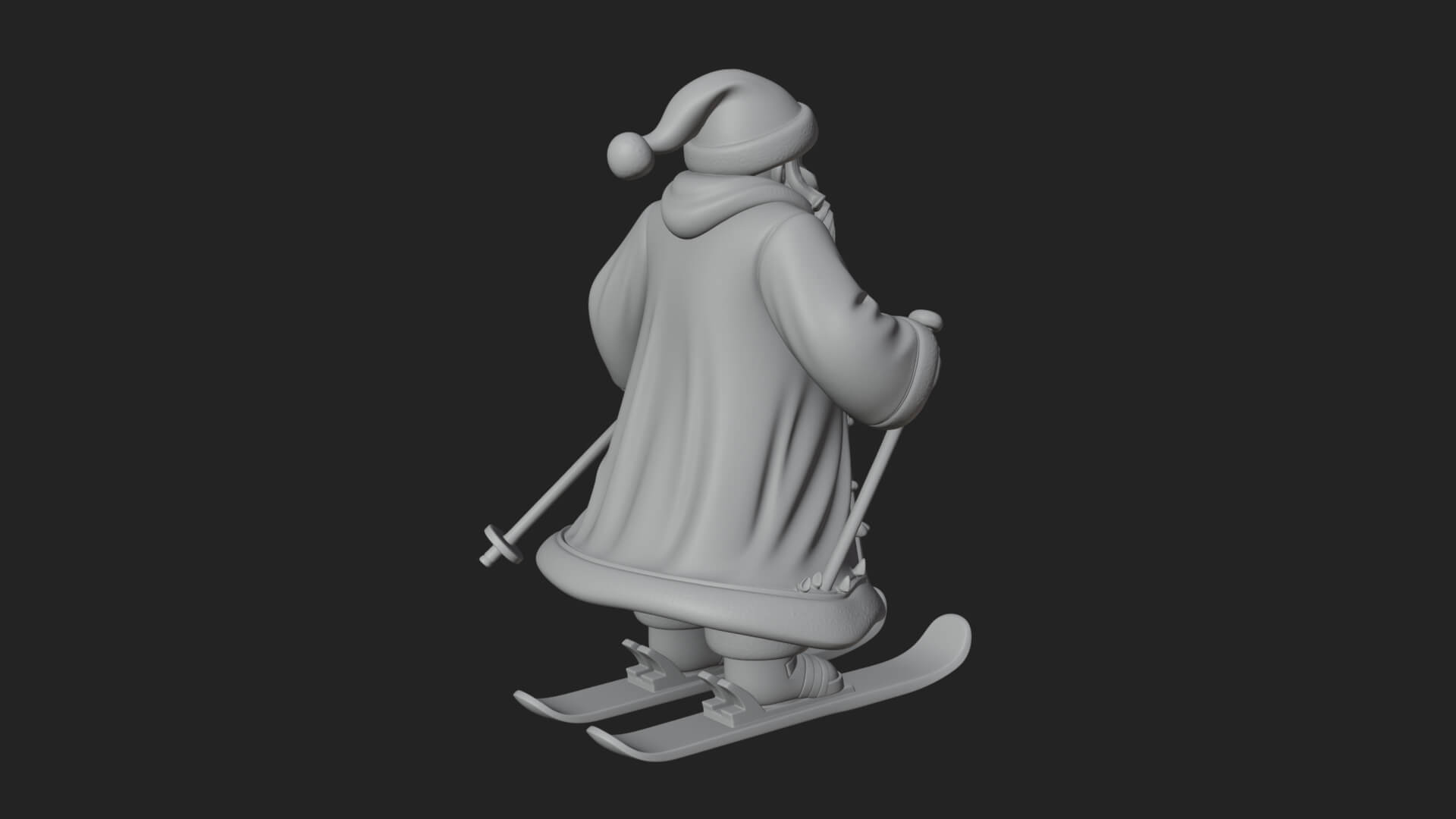 Skiing Santa Statue Design 3 3D Print Model 3D Model