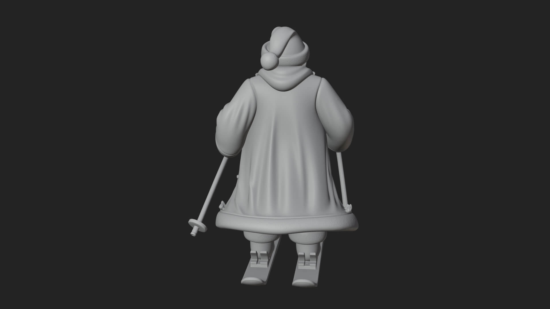 Skiing Santa Statue Design 3 3D Print Model 3D Model