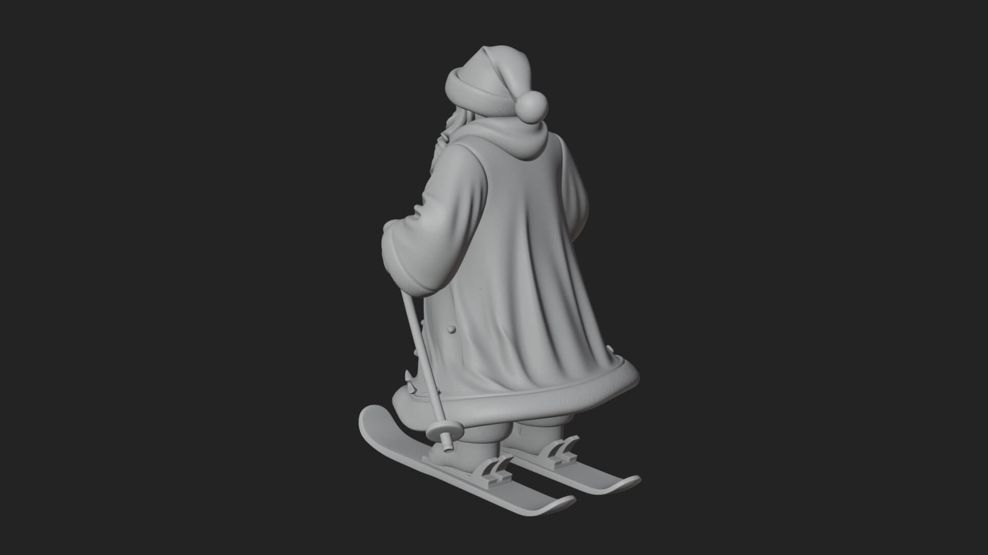 Skiing Santa Statue Design 3 3D Print Model 3D Model