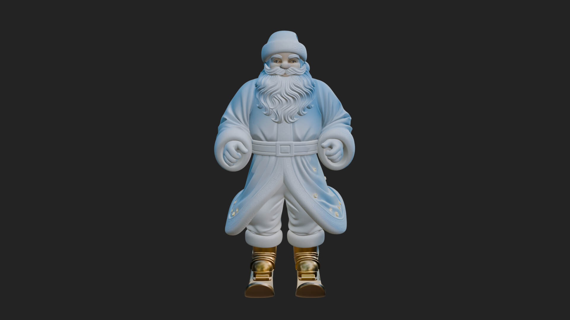 Skiing Santa Statue Design 4 3D Print Model 3D Model