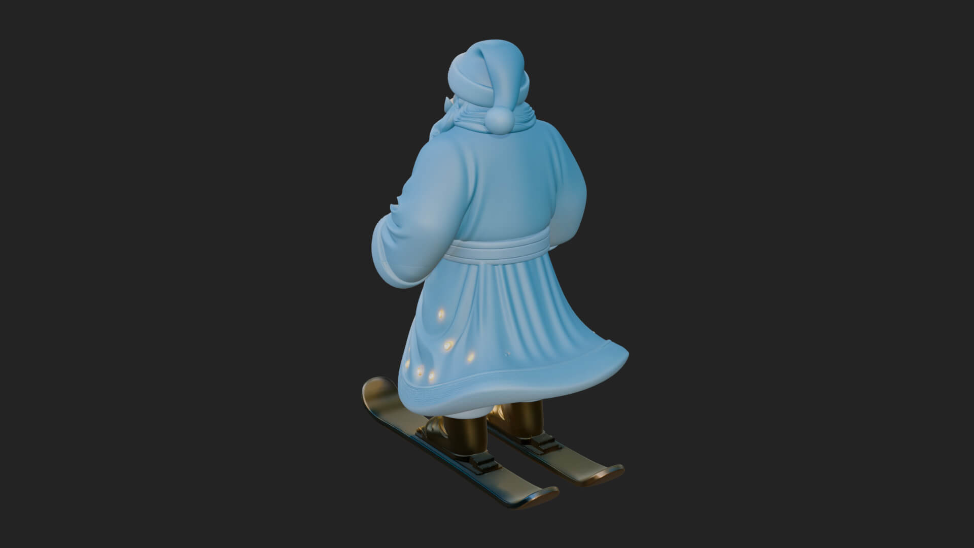 Skiing Santa Statue Design 4 3D Print Model 3D Model