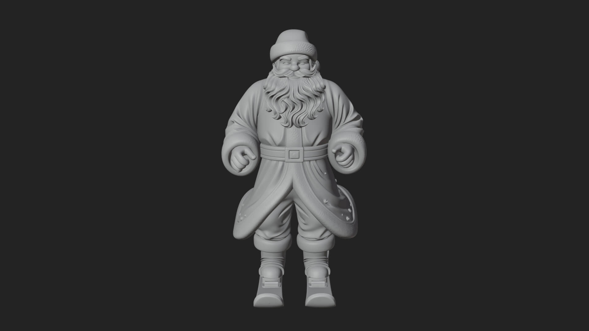 Skiing Santa Statue Design 4 3D Print Model 3D Model