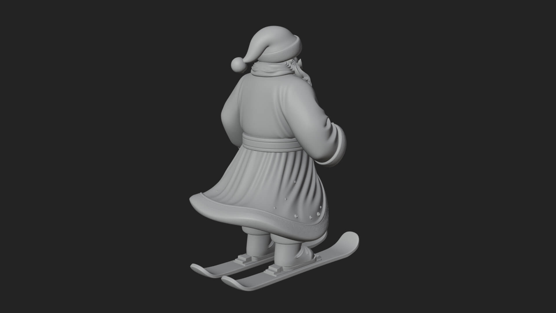 Skiing Santa Statue Design 4 3D Print Model 3D Model