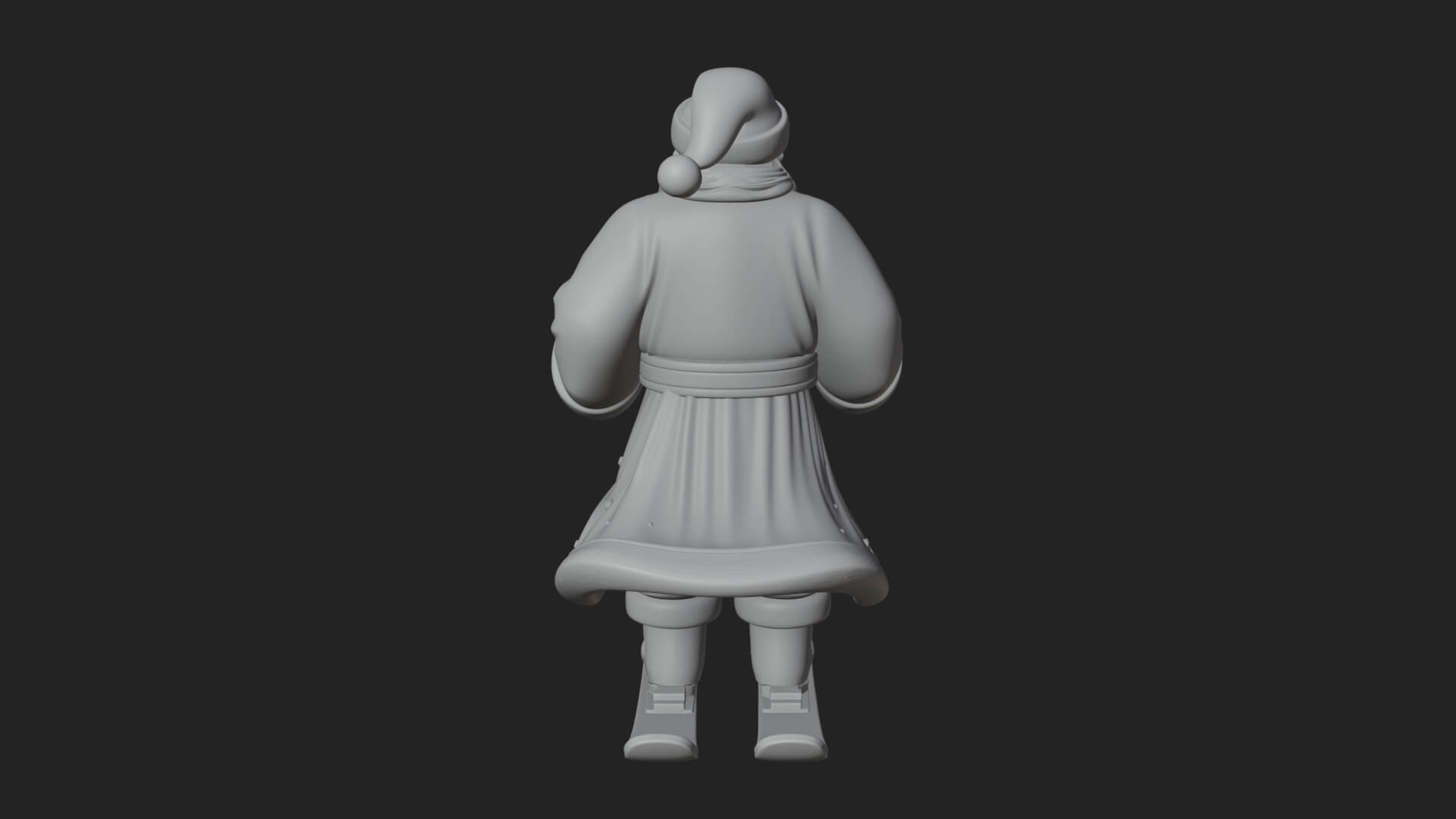 Skiing Santa Statue Design 4 3D Print Model 3D Model