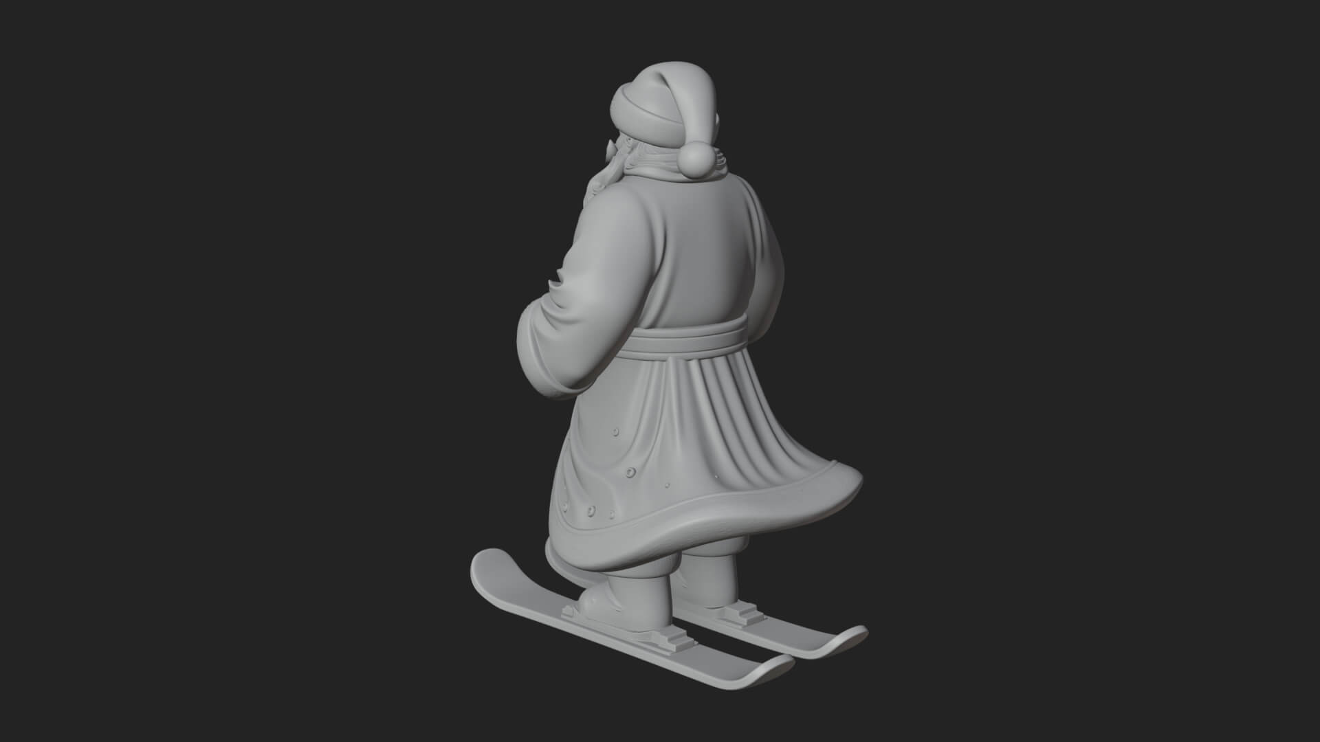 Skiing Santa Statue Design 4 3D Print Model 3D Model