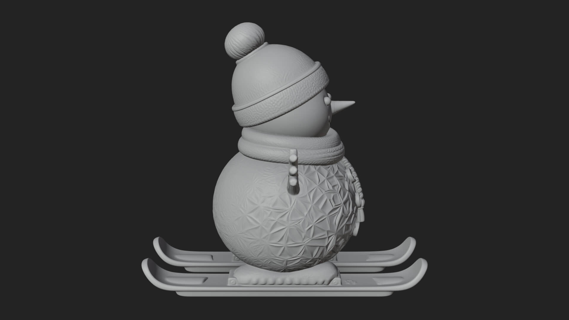 Skiing Snowman Statue Design 1 3D Print Model 3D Model