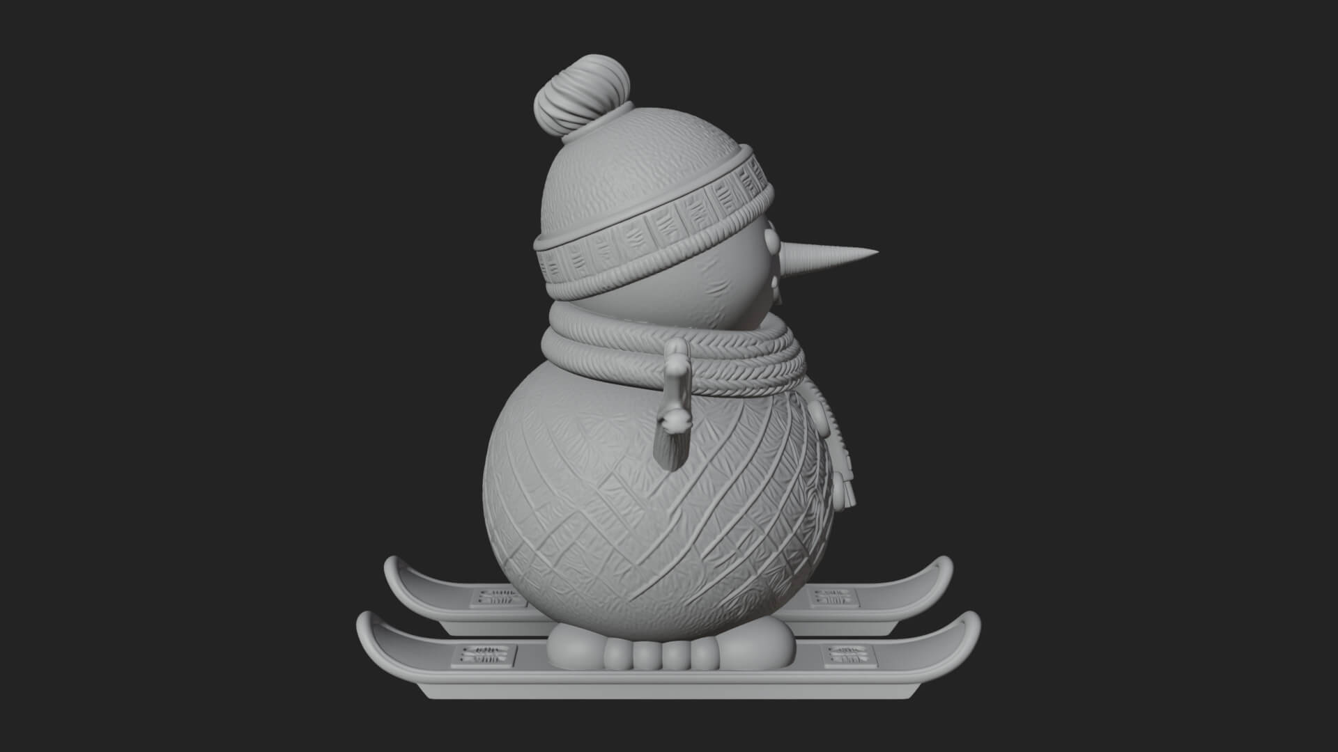 Skiing Snowman Statue Design 3 3D Print Model 3D Model