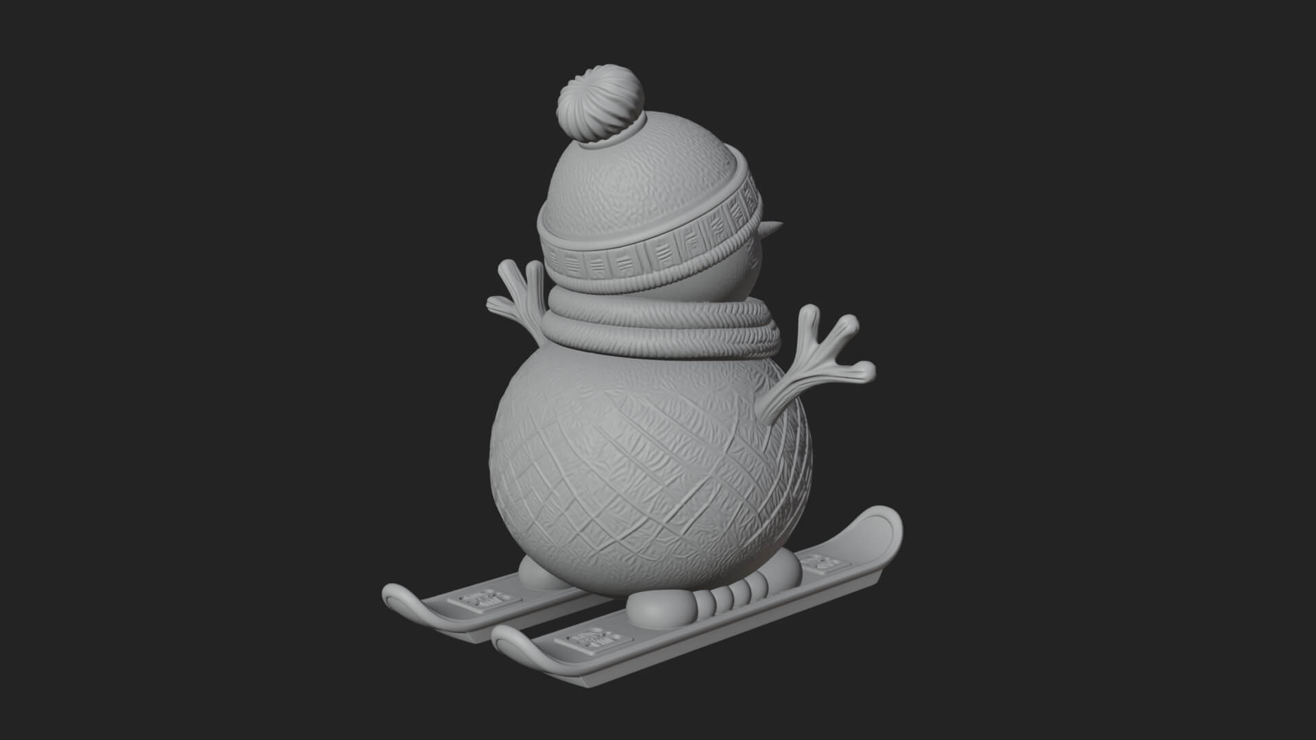 Skiing Snowman Statue Design 3 3D Print Model 3D Model