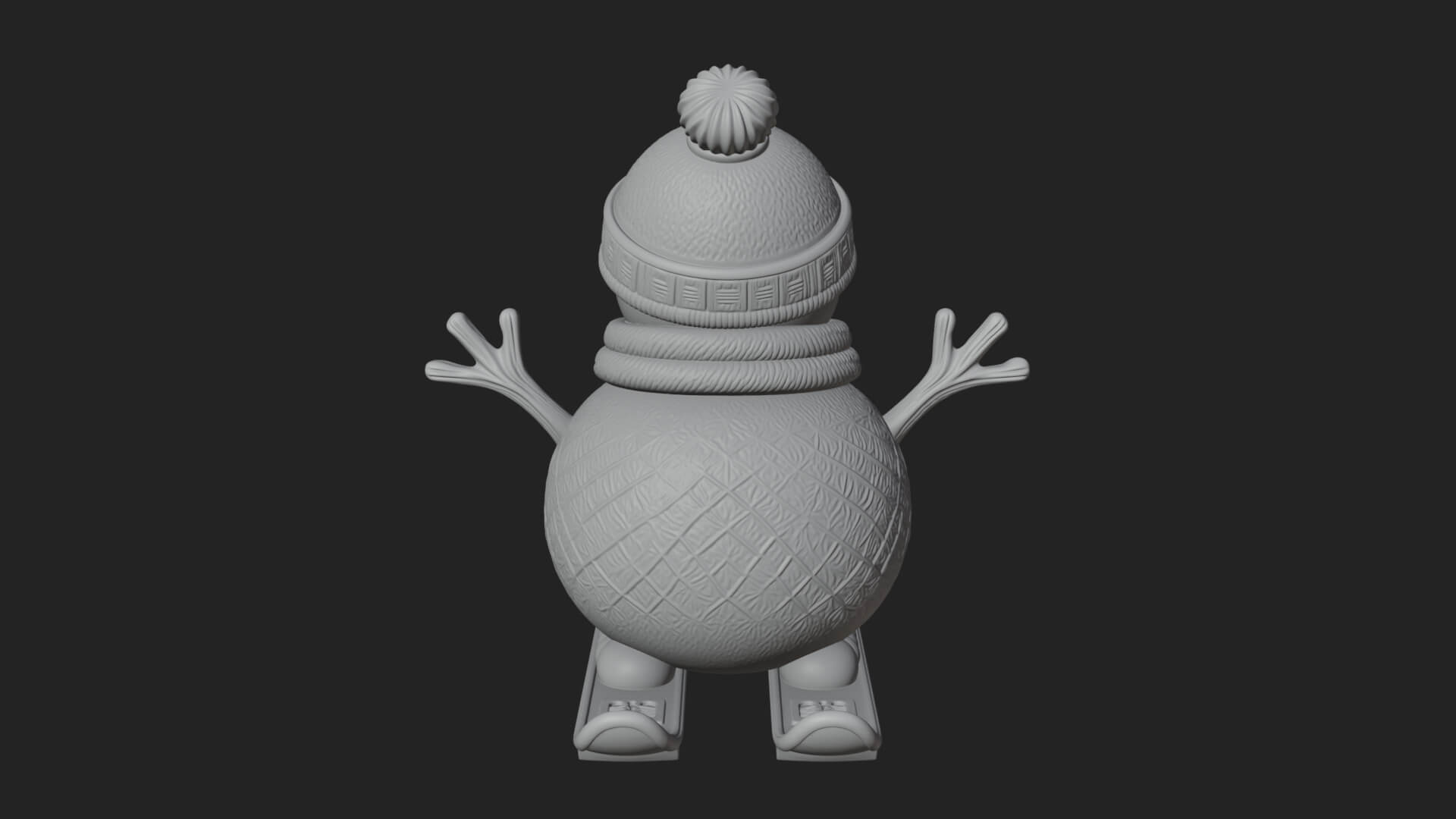 Skiing Snowman Statue Design 3 3D Print Model 3D Model