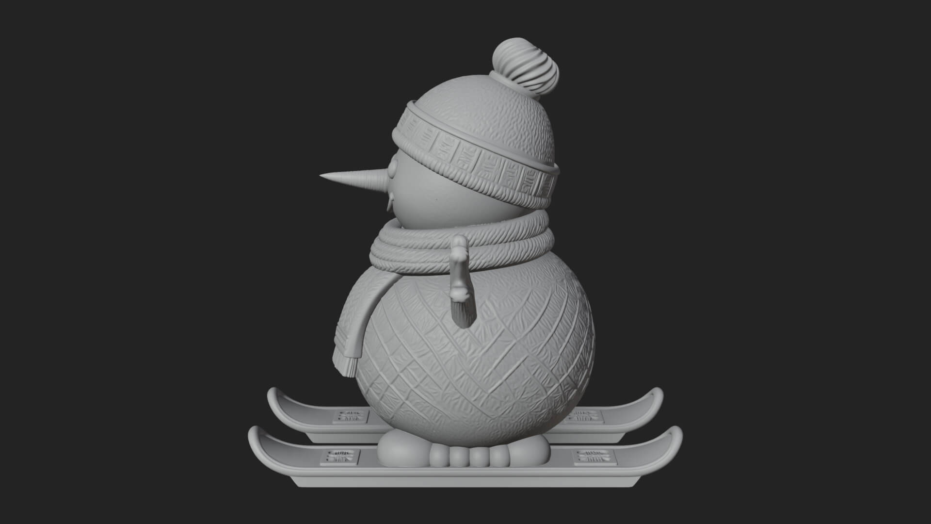 Skiing Snowman Statue Design 3 3D Print Model 3D Model