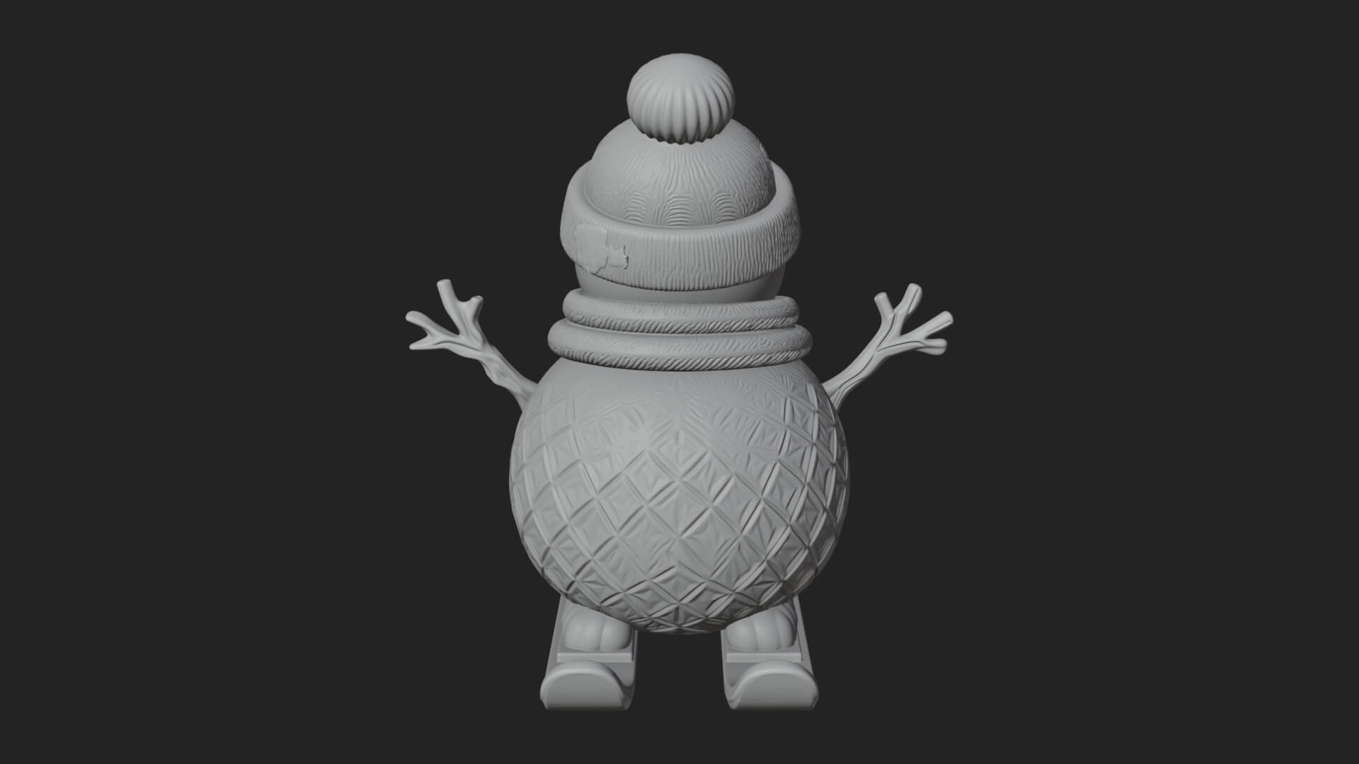 Skiing Snowman Statue Design 4 3D Print Model 3D Model