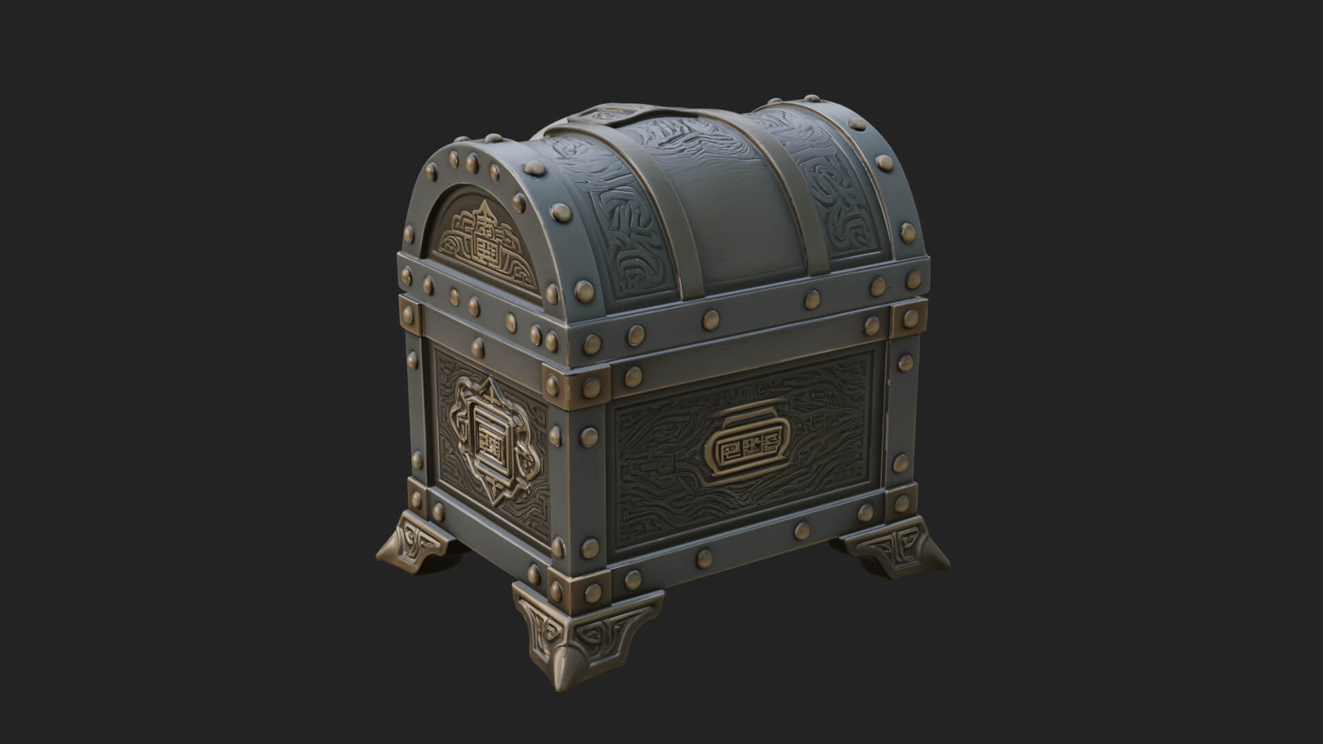 Skull Bone Treasure Chest Model Design 1 3D Print Model 3D Model