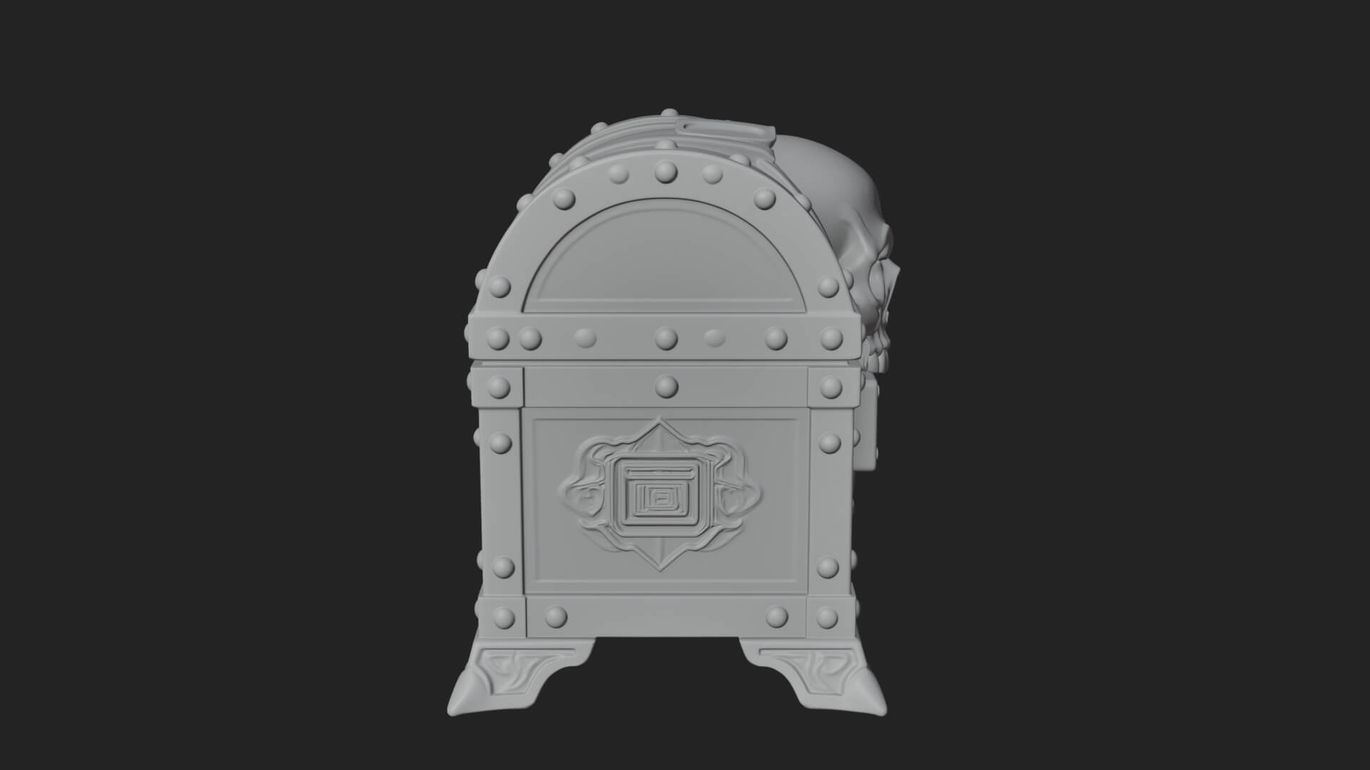 Skull Bone Treasure Chest Model Design 1 3D Print Model 3D Model