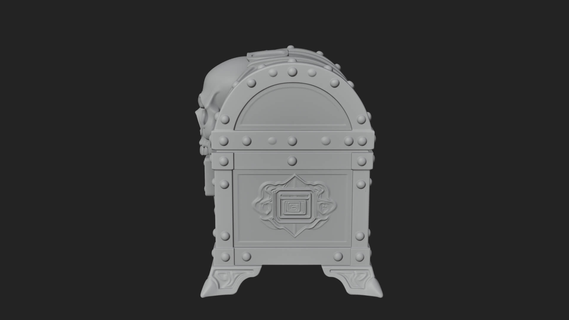 Skull Bone Treasure Chest Model Design 1 3D Print Model 3D Model