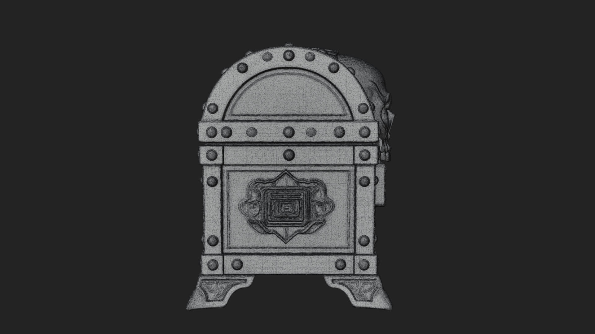 Skull Bone Treasure Chest Model Design 1 3D Print Model 3D Model