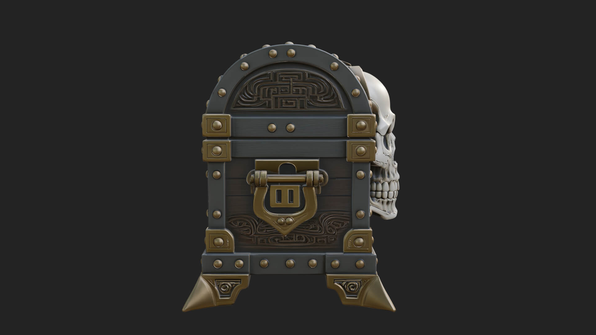 Skull Bone Treasure Chest Model Design 2 3D Print Model 3D Model