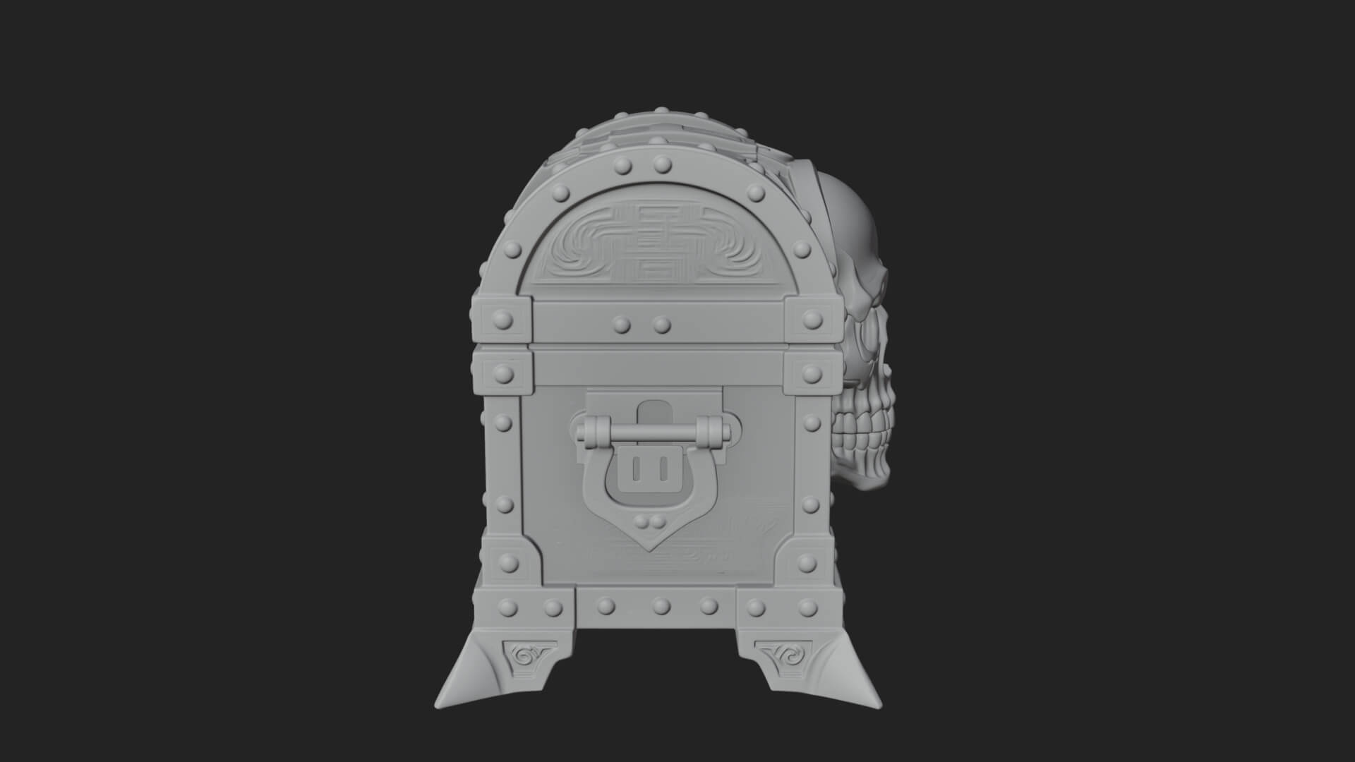 Skull Bone Treasure Chest Model Design 2 3D Print Model 3D Model