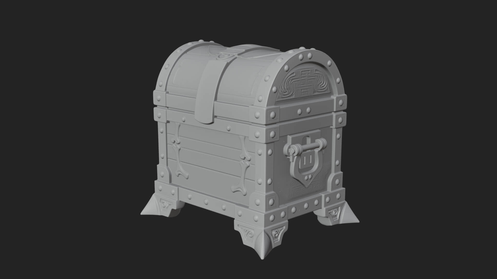 Skull Bone Treasure Chest Model Design 2 3D Print Model 3D Model