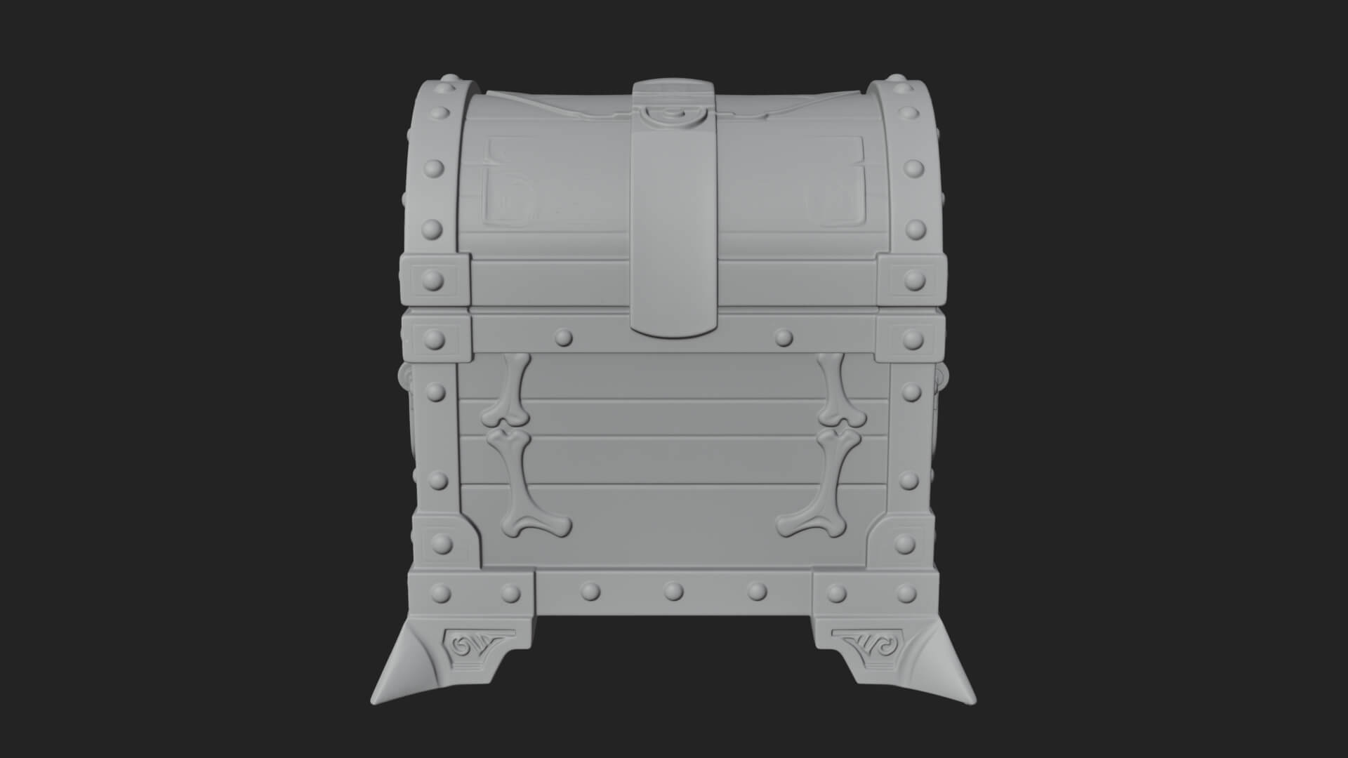 Skull Bone Treasure Chest Model Design 2 3D Print Model 3D Model