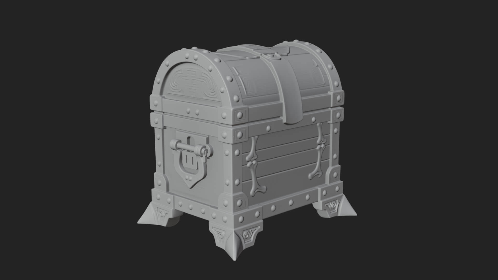 Skull Bone Treasure Chest Model Design 2 3D Print Model 3D Model