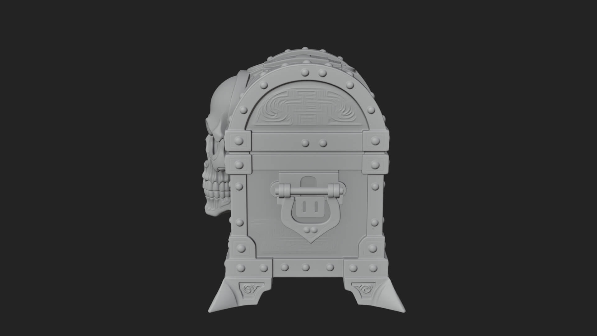 Skull Bone Treasure Chest Model Design 2 3D Print Model 3D Model
