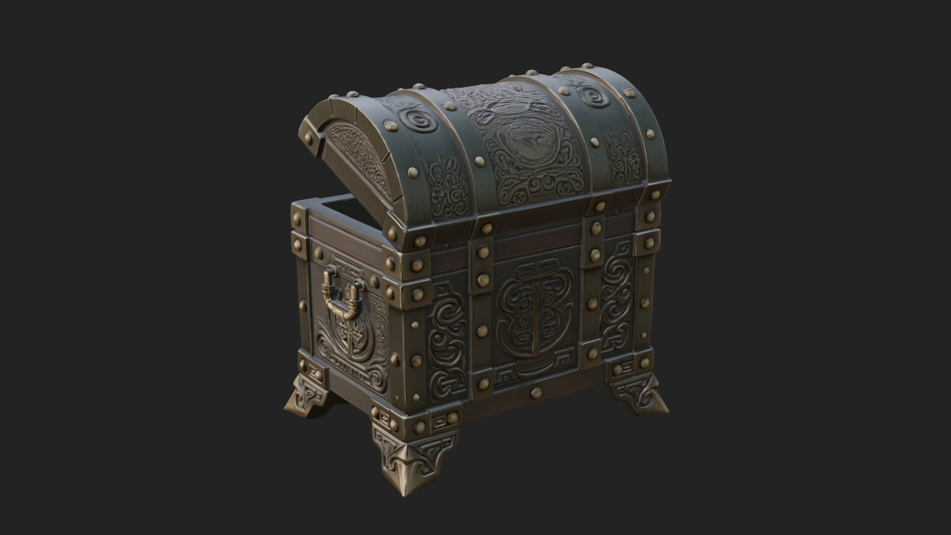 Skull Bone Treasure Chest Model Design 3 3D Print Model 3D Model