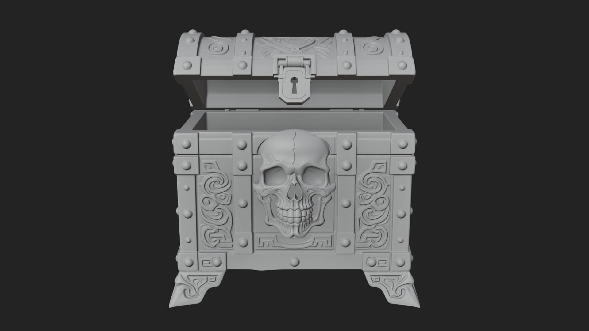 Skull Bone Treasure Chest Model Design 3 3D Print Model 3D Model