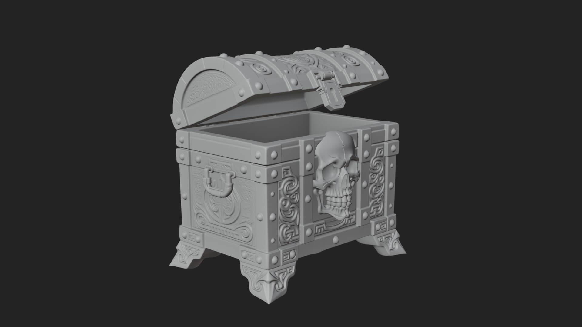 Skull Bone Treasure Chest Model Design 3 3D Print Model 3D Model