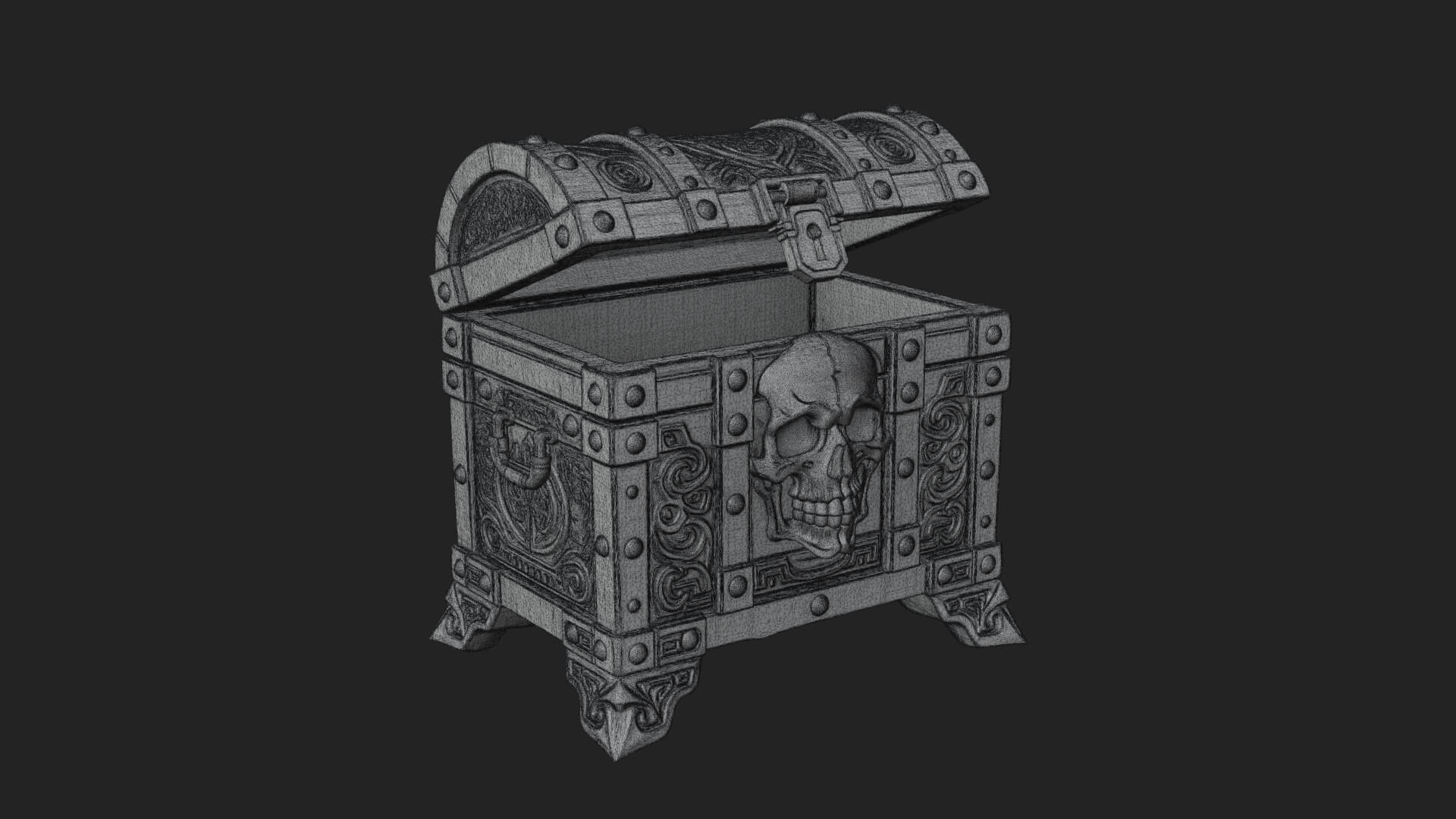 Skull Bone Treasure Chest Model Design 3 3D Print Model 3D Model
