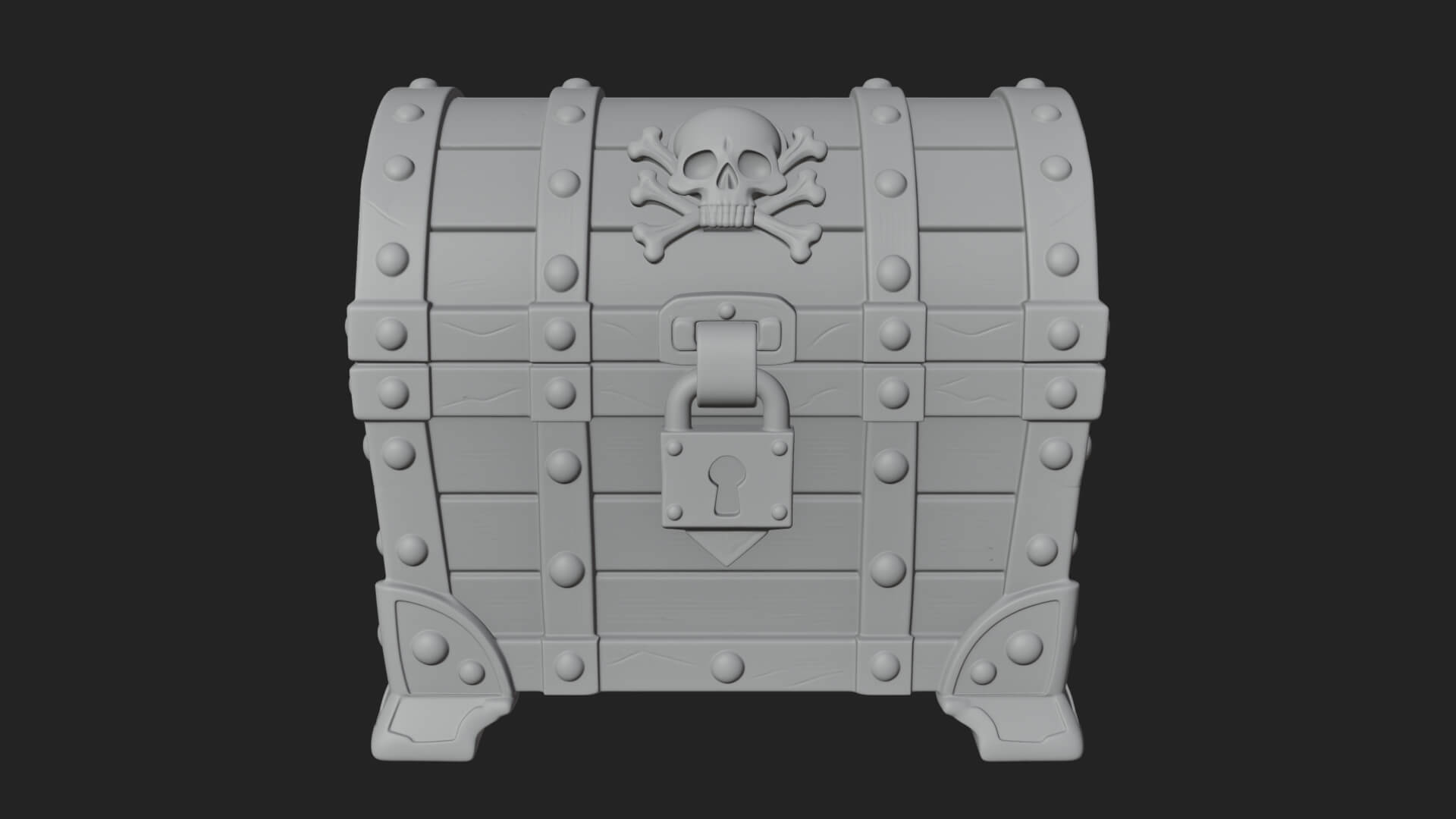 Skull Bone Treasure Chest Model Design 4 3D Print Model 3D Model