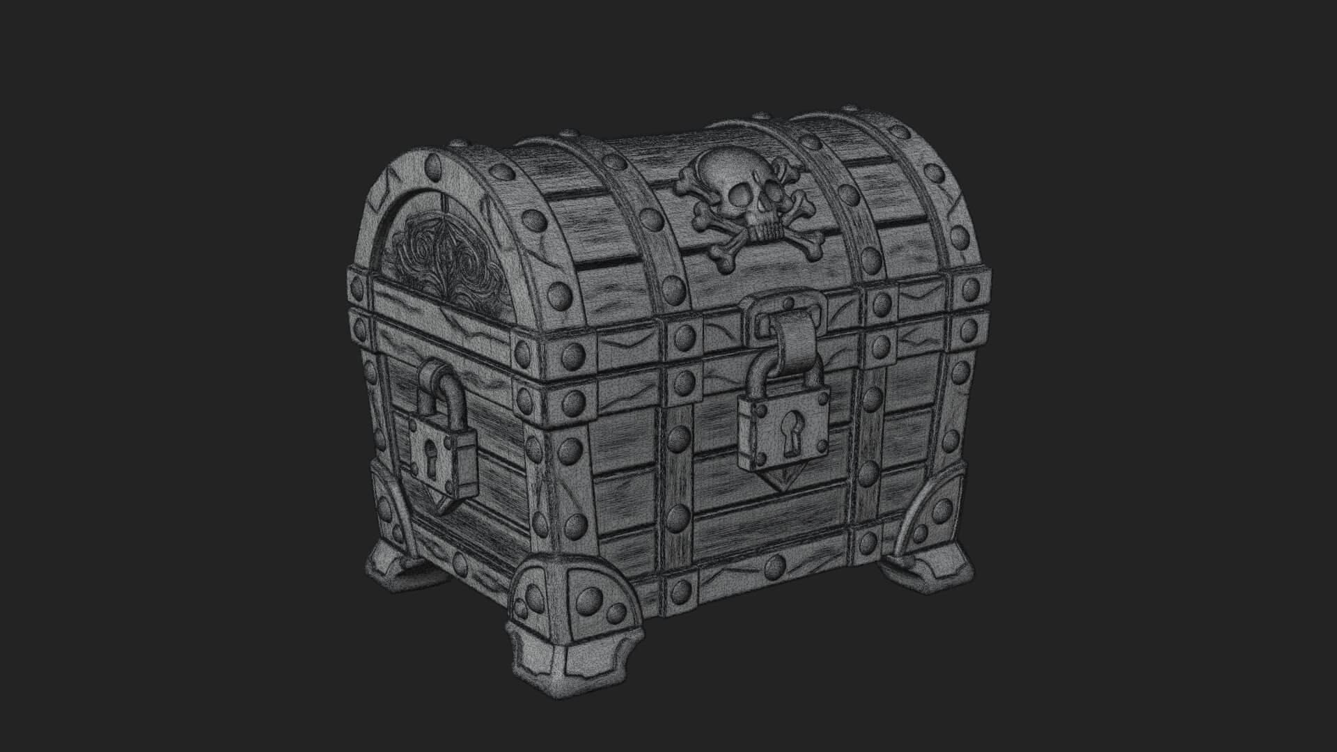 Skull Bone Treasure Chest Model Design 4 3D Print Model 3D Model