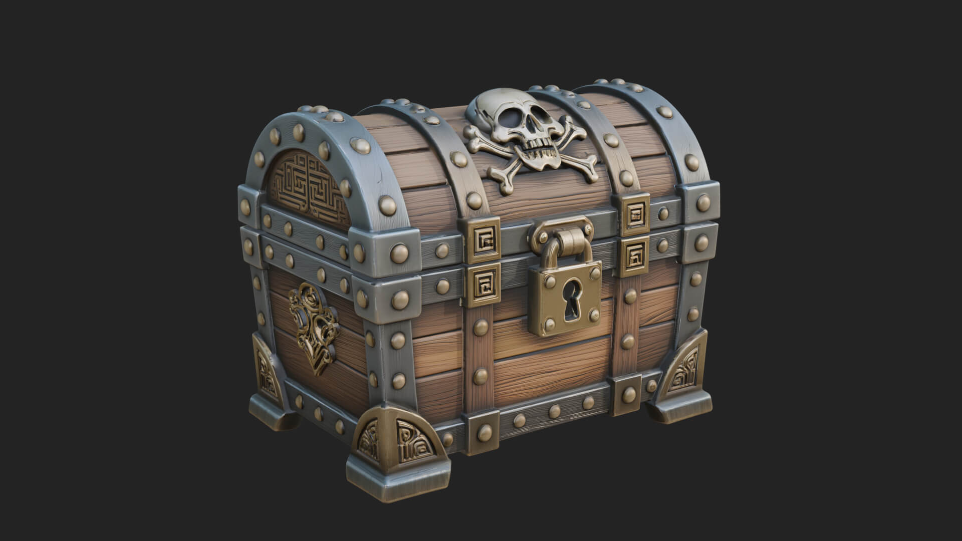 Skull Bone Treasure Chest Model Design 5 3D Print Model 3D Model