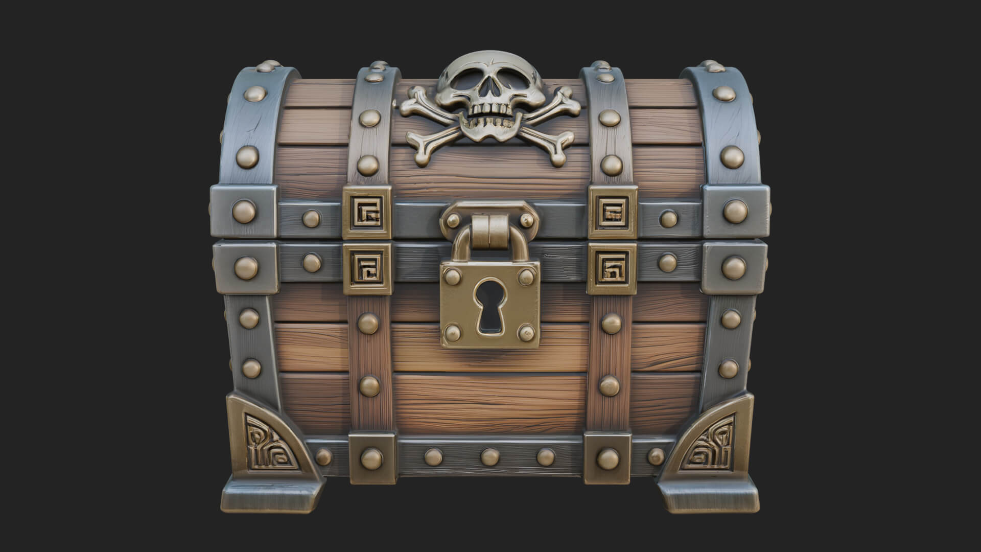 Skull Bone Treasure Chest Model Design 5 3D Print Model 3D Model