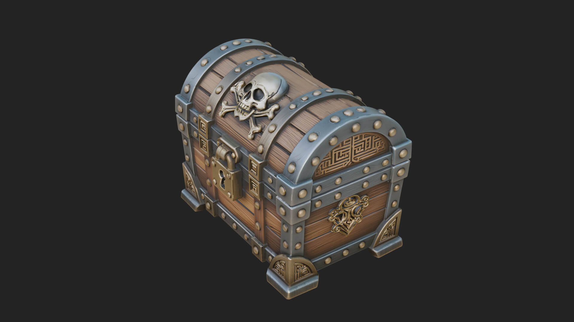 Skull Bone Treasure Chest Model Design 5 3D Print Model 3D Model