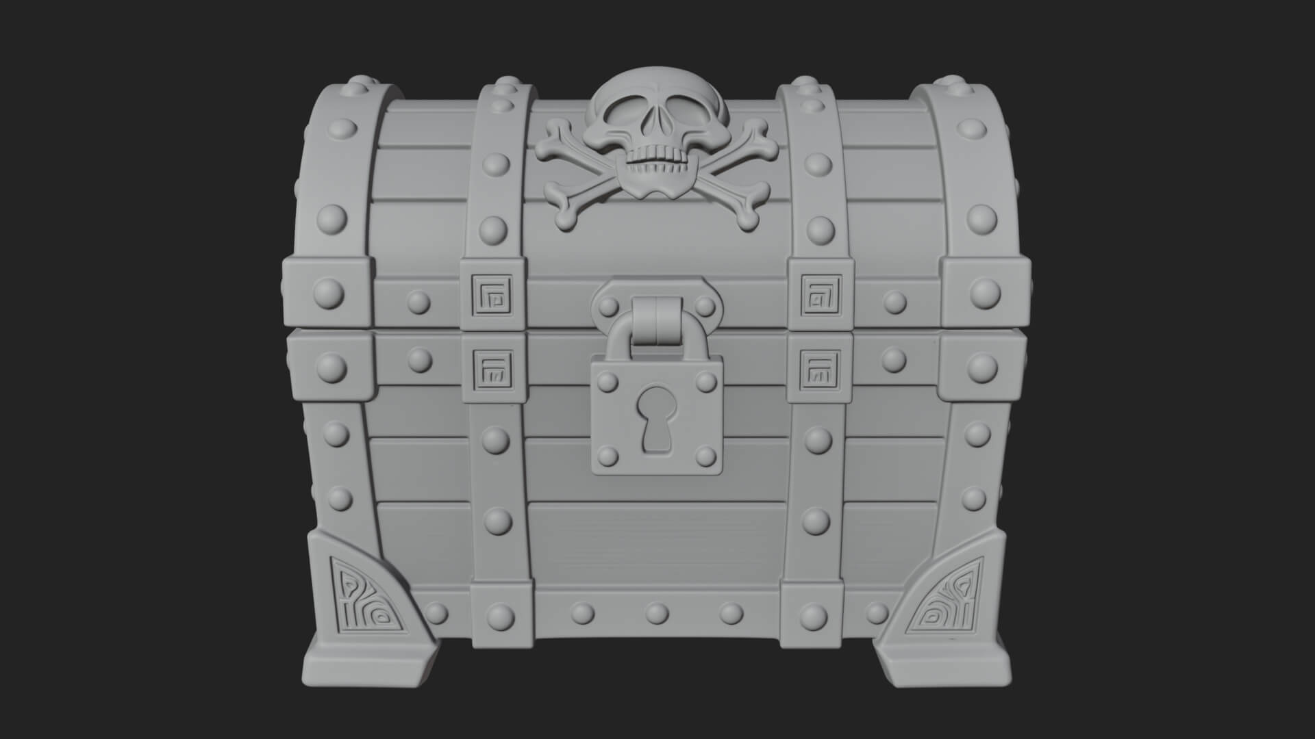 Skull Bone Treasure Chest Model Design 5 3D Print Model 3D Model