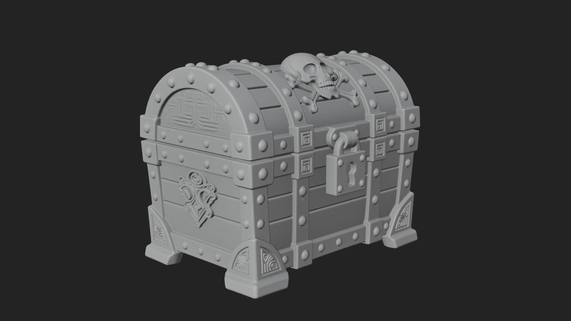 Skull Bone Treasure Chest Model Design 5 3D Print Model 3D Model
