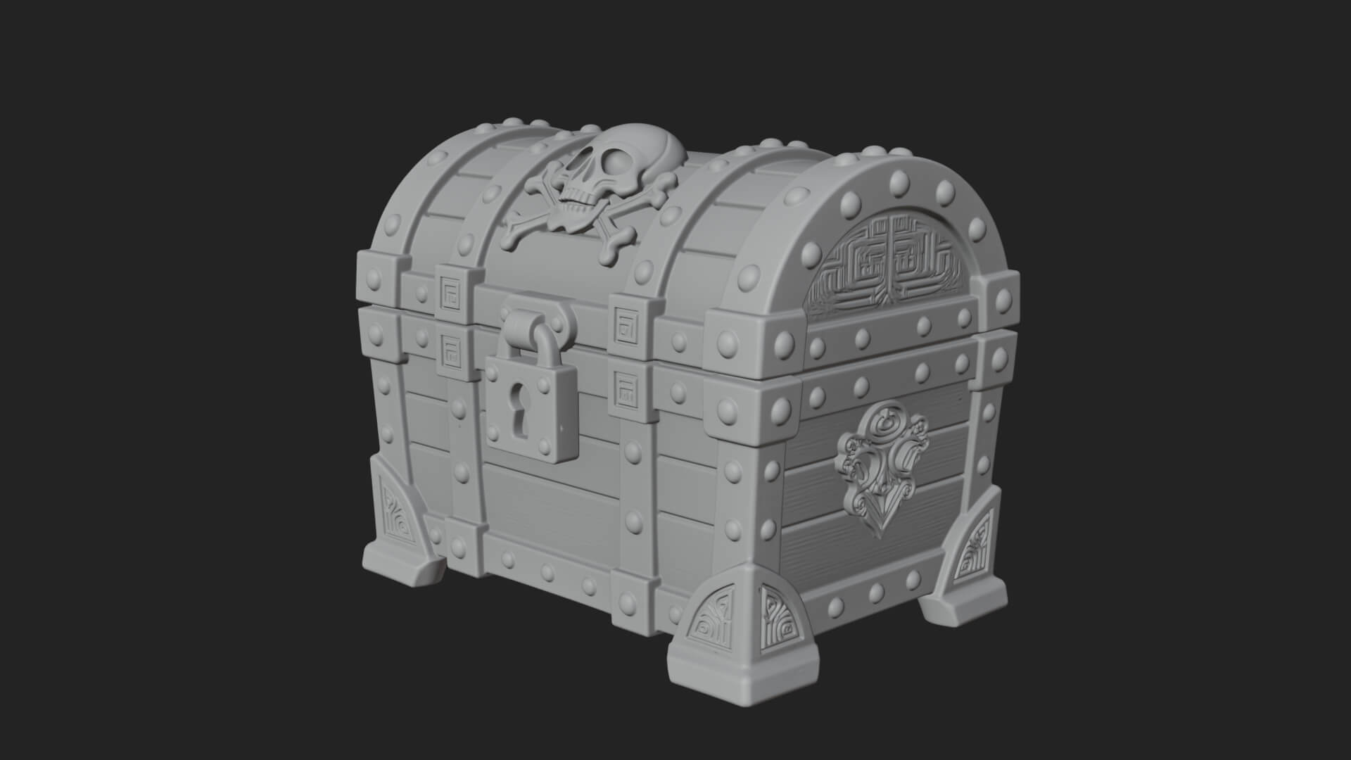 Skull Bone Treasure Chest Model Design 5 3D Print Model 3D Model