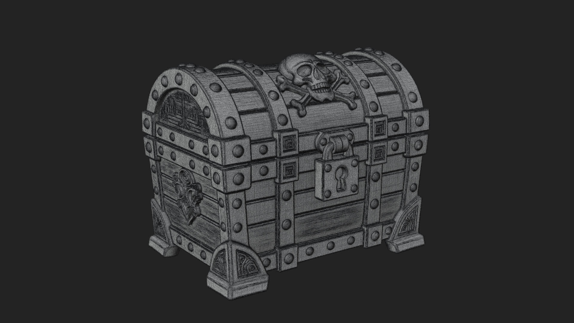 Skull Bone Treasure Chest Model Design 5 3D Print Model 3D Model