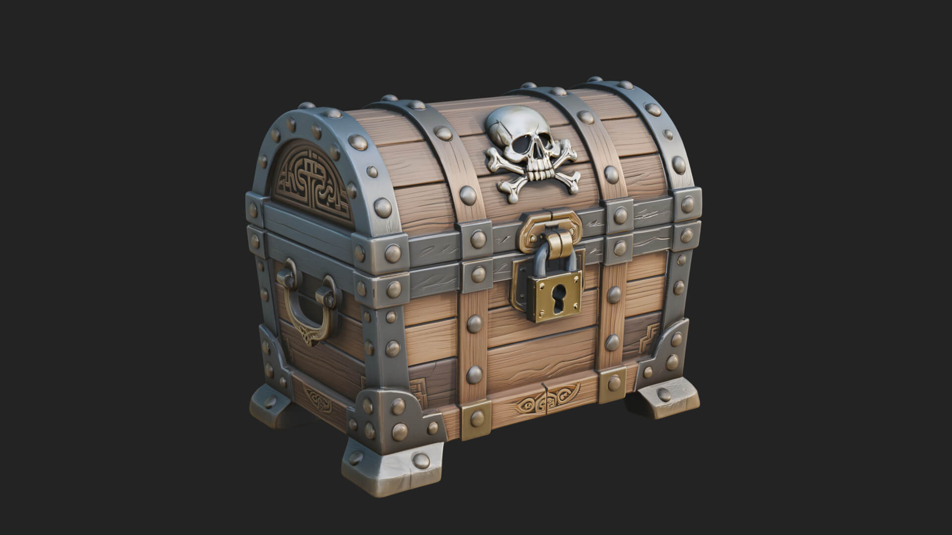 Skull Bone Treasure Chest Model Design 6 3D Print Model 3D Model