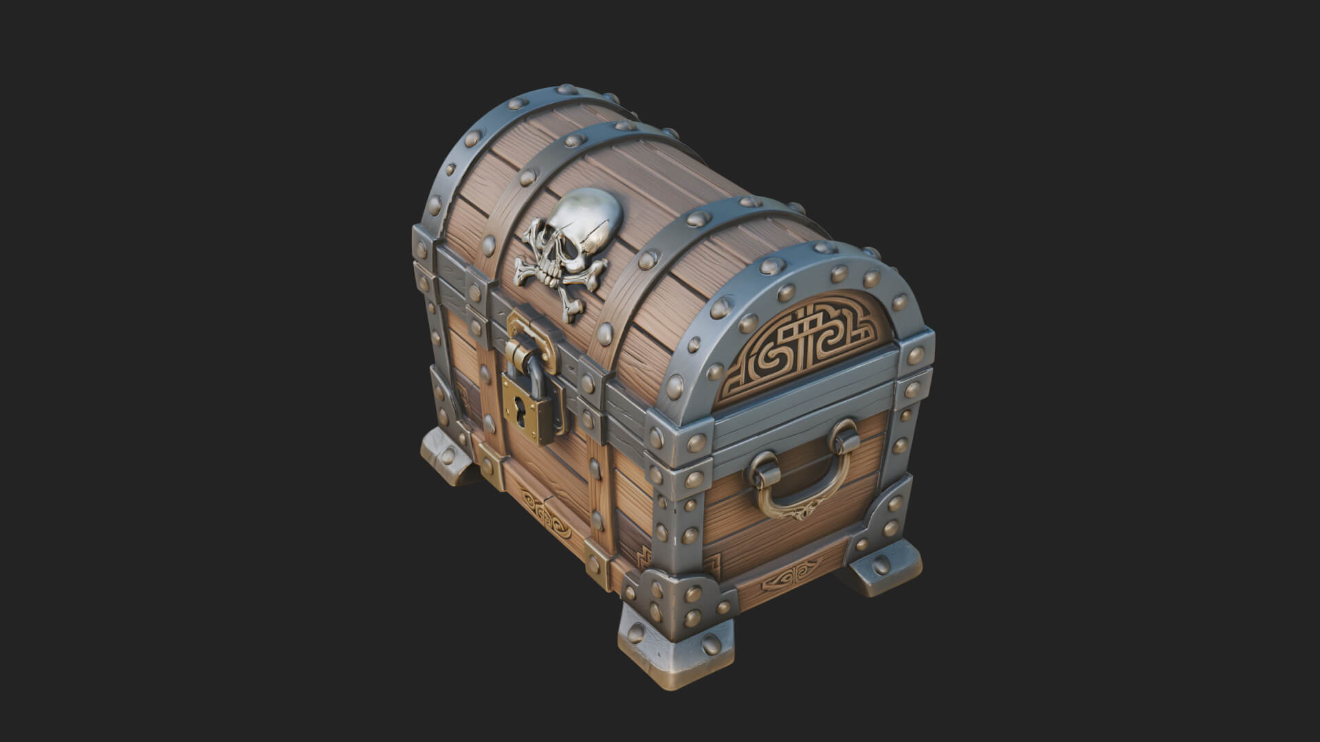 Skull Bone Treasure Chest Model Design 6 3D Print Model 3D Model